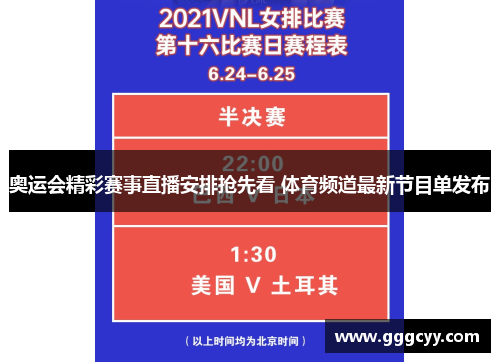奥运会精彩赛事直播安排抢先看 体育频道最新节目单发布 奥运会精彩赛事直播安排抢先看 体育频道最新节目单发布